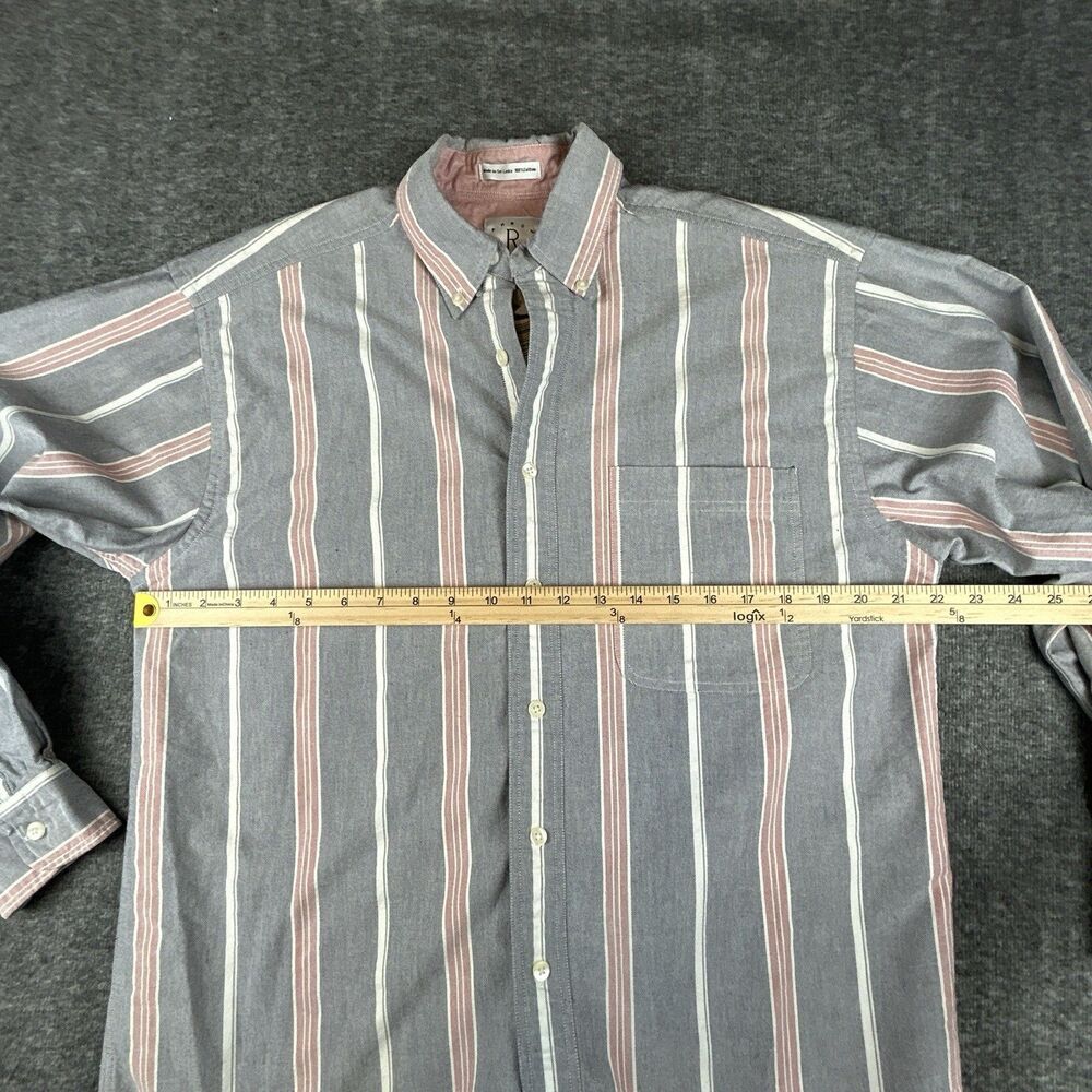 VTG Arrow River Brand Shirt Mens Sz M Oxford Fancy Ink Long Sleeve 100% Cotton - Picture 6 of 9